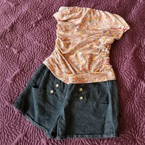 Denim bottom Romper